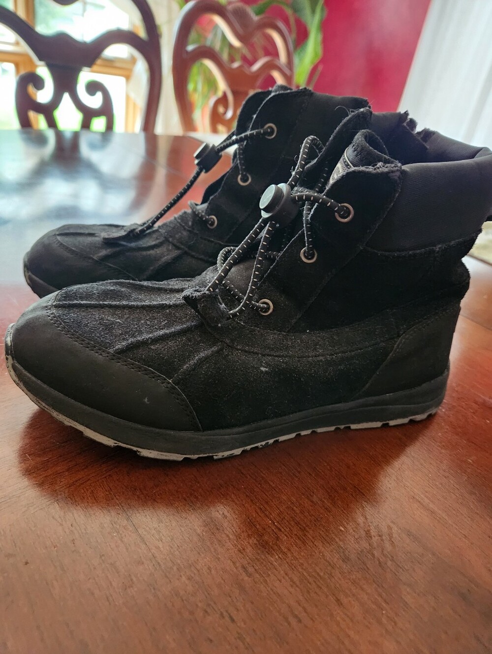 Men's Black Winter Ankle Boots - Comfortable Lace Lock Design